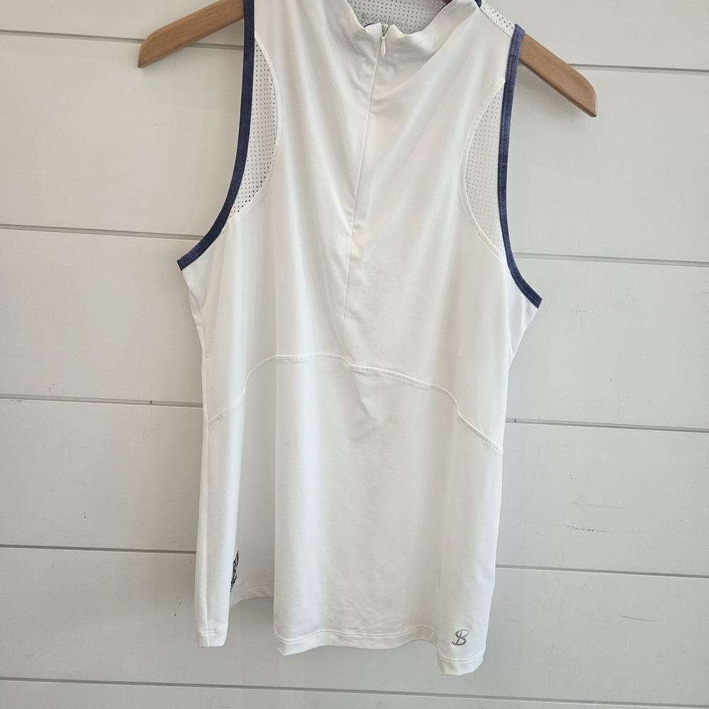 Elegant White and Blue Women's Tank Top